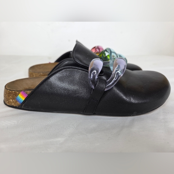 Kurt Geiger Size Ozark Rainbow Chain Mules Slider Clogs In Black - Picture 6 of 9